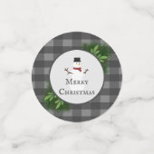 Snowman Gris Buffalo Plaid Table Confetti (Petit recto)
