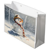 Snowman Groot Cadeauzakje (Voorkant Gekanteld)