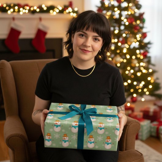 Snowman Hand getrokken Gift Cadeaupapier