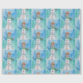 Snowman Happiness - Kinder kunst voor CHOC Cadeaupapier (Vlak)