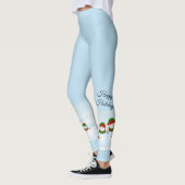Snowman Happy Holidays Leggings Bleus (Gauche)