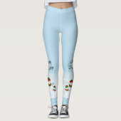 Snowman Happy Holidays Leggings Bleus (Devant)