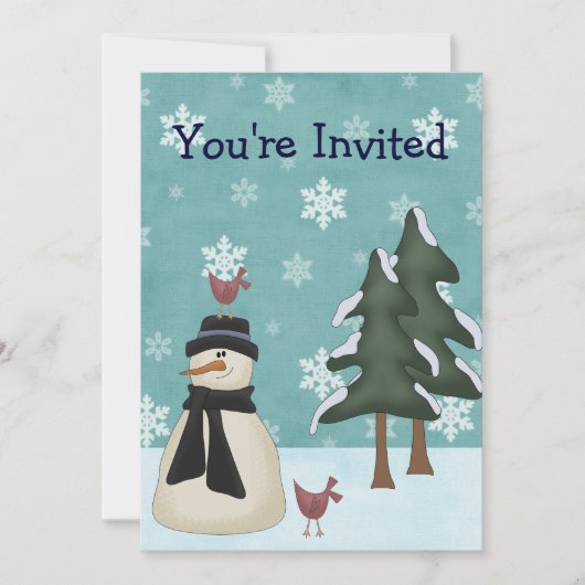 Snowman hiver Anniversaire Fête Invitation (Devant)