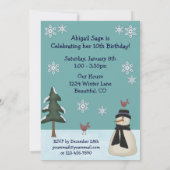 Snowman hiver Anniversaire Fête Invitation (Dos)