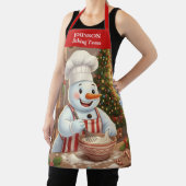 Snowman Holiday Baking Apron Schort (Insitu)