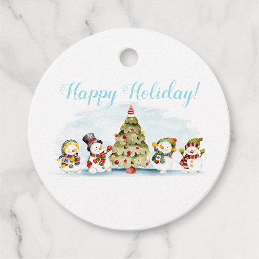 Snowman Holiday Bedankjes Labels (Voorkant)