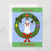 Snowman Holiday Briefkaart () (Voorkant / Achterkant)