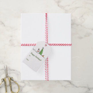 Snowman Holiday Cadeaulabel
