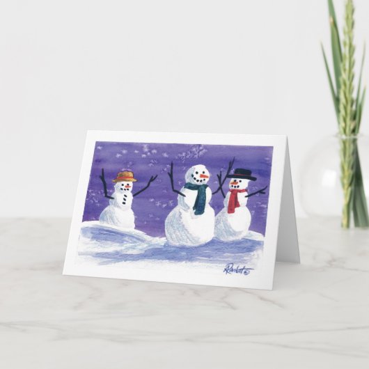Snowman Holiday, carte de Noël (Devant)