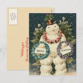 Snowman Holiday Greetings Feestdagenkaart (Voorkant / Achterkant)