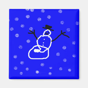 Snowman Holiday Kerstmis Magnet - Kunst door kinde Magneet