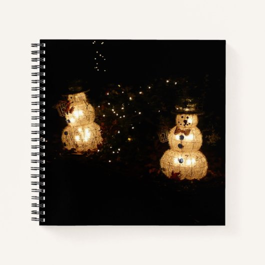 Snowman Holiday Light Display Notitieboek (Voorkant)
