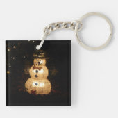 Snowman Holiday Light Display Sleutelhanger (Achterkant)