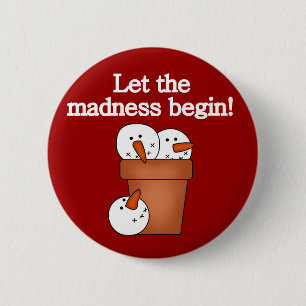 Snowman Holiday Madness T-shirts en cadeautjes Ronde Button 5,7 Cm