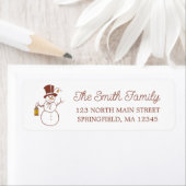 Snowman Holiday Return Address Label (Insitu)
