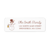 Snowman Holiday Return Address Label (Voorkant)