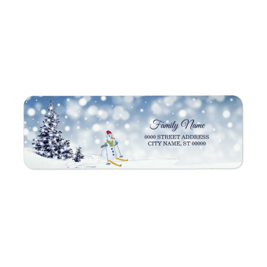 Snowman Holiday Return Address Label (Voorkant)
