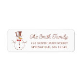 Snowman Holiday Return Address Label (Voorkant)