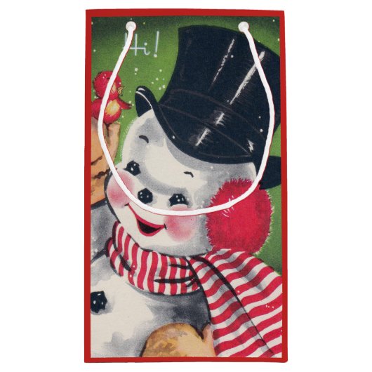 Snowman Holiday-tas voor kerstmis Klein Cadeauzakje (Achterkant)