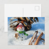 Snowman Holiday Treat Kerstmis Briefkaart (Voorkant / Achterkant)