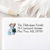 Snowman Holly Kerstfeestdag Etiket (Insitu)