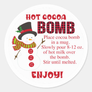 Snowman Hot coca bombe autocollant