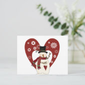 Snowman houdt van sneeuwt-T-shirts en cadeautjes Briefkaart (Staand voorkant)
