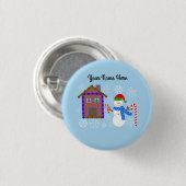 Snowman & House #1 Button (Voorkant /achterkant)