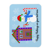 Snowman & House #1 Magnet Magneet (Verticaal)