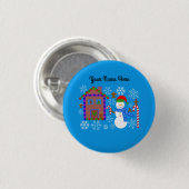 Snowman & House #2 Button (Voorkant /achterkant)