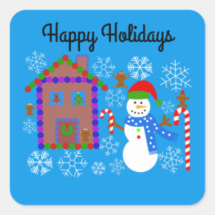 Snowman & House #2 Stickers