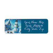 Snowman House Presents Personalized Christmas Etiket (Voorkant)