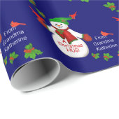 Snowman Hug voor Kerstmis van oma Cadeaupapier (Rol Hoek)