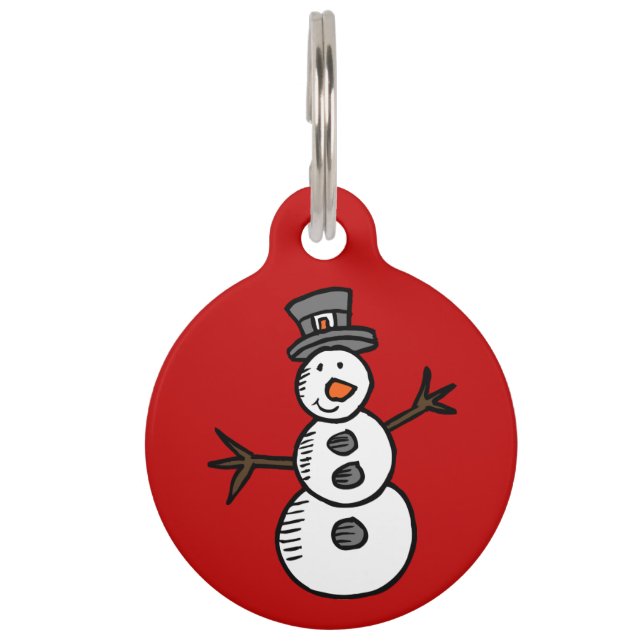 Snowman Huisdierpenning (Voorkant)