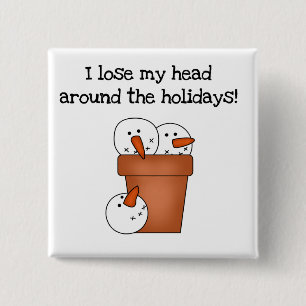 Snowman Humor T-shirts en cadeaus Vierkante Button 5,1 Cm