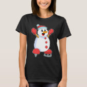 Snowman Ice skating Ice schaatsen T-shirt (Voorkant)