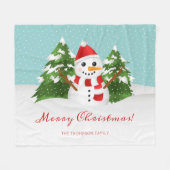Snowman Illustratie Aangepaste kerstnaam Fleece Deken (Voorkant (Horizontaal))