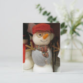 Snowman in bril briefkaart (Staand voorkant)