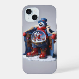  Snowman in Red Boots, Christmas, Author Natasha U iPhone 15 Hoesje