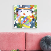 Snowman in sneeuw 2011 canvas afdruk (Insitu (Woonkamer))