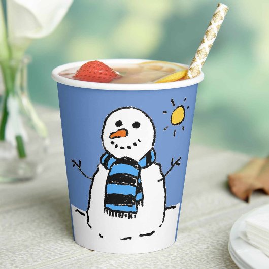 Snowman in Sunshine Papieren Bekers