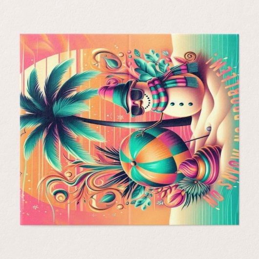 SNOWMAN IN THE SUN KAART (Buitenkant ongevouwen)