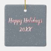 Snowman In Winter Woods With Animal Friends Keramisch Ornament (Achterkant)