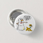Snowman Joke Ronde Button 3,2 Cm (Voorkant /achterkant)