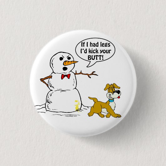 Snowman Joke Ronde Button 3,2 Cm (Voorkant)