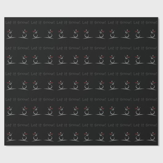SNOWMAN JOY 'Let it Snow' Sjabloon aangepaste teks Cadeaupapier (Vlak)