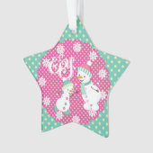 Snowman Joy Star de vacances Ornement acrylique (devant)