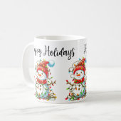 Snowman Joyeuses Fêtes Mug (Devant gauche)