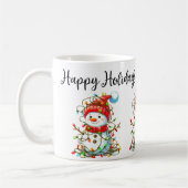 Snowman Joyeuses Fêtes Mug (Gauche)