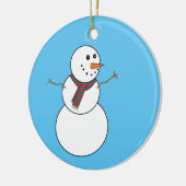Snowman Joyeux Arbre De Noël Ornement En Bleu (Gauche)